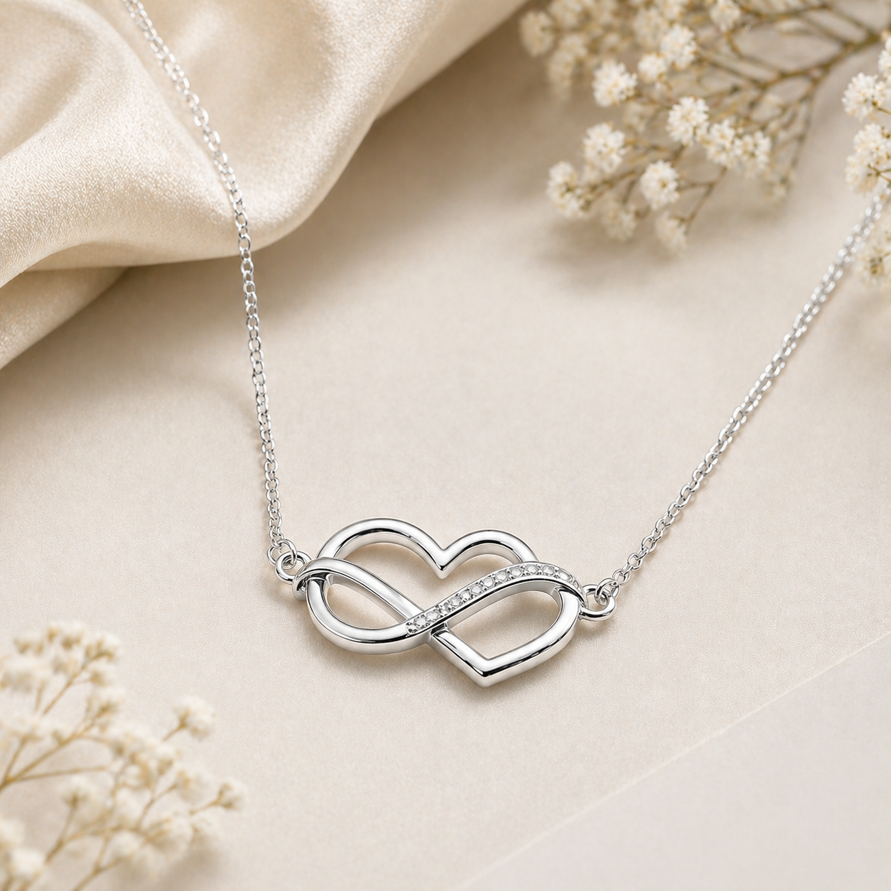 2fb66cea-5def-486c-89fa-6e83462b3b0d Silver Infinity Heart Necklace - Image 1